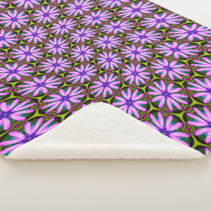 Lila Marguerite-Muster Sherpadecke