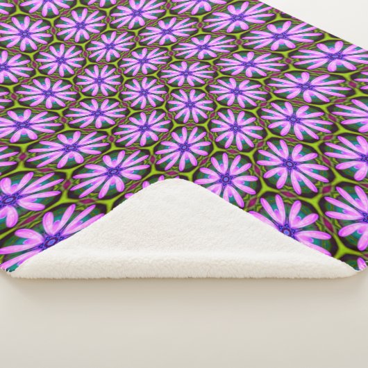 Lila Marguerite-Muster Sherpadecke (3/4)