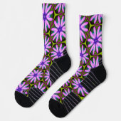 Lila Marguerite-Muster Socken (Links)