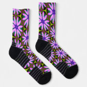 Lila Marguerite-Muster Socken (Rechts)