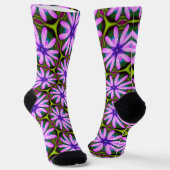 Lila Marguerite-Muster Socken (Gewinkelt)