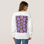 Lila Marguerite-Muster Sweatshirt (Schwarz voll)