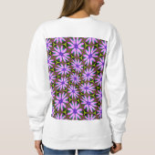 Lila Marguerite-Muster Sweatshirt (Rückseite)