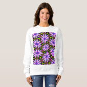 Lila Marguerite-Muster Sweatshirt (Vorne ganz)