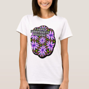 Lila Marguerite-Muster T-Shirt