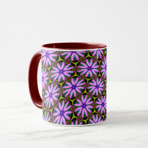 Lila Marguerite-Muster Tasse