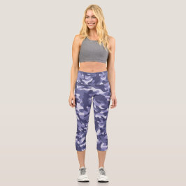 Lila Marine Camouflage Capri Leggings