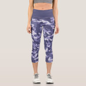 Lila Marine Camouflage Capri Leggings (Vorderseite)