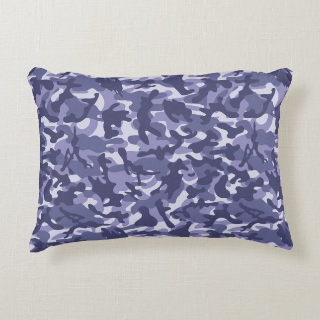 Lila Marine Camouflage Dekokissen (Vorderseite)