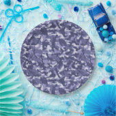 Lila Marine Camouflage Pappteller (Party)