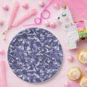 Lila Marine Camouflage Pappteller (Party)