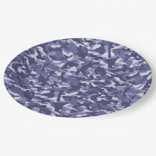 Lila Marine Camouflage Pappteller