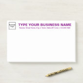 Lila Markenbezeichnungen Texte zur Position "Große Post-it Klebezettel (Auf Schreibtisch)