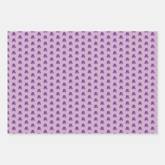 Lila Marker Iris Illustration Verpackungsblätter Geschenkpapier Set (Vorderseite 2)