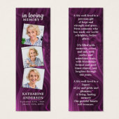 Lila Marmor 3 Foto Gedicht Beerdigung Gebet Leseze (Vorne & Hinten)