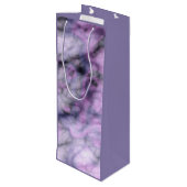 Lila Marmor Geschenktüte Für Weinflaschen (Rückseite Schrägansicht)