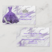 Lila Marmor-Glitzer-Kleiderwagen Visitenkarte (Vorne/Hinten)