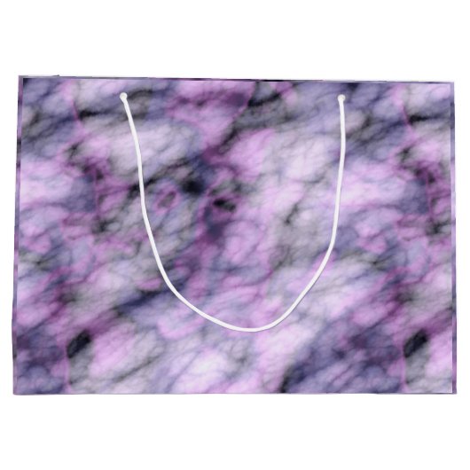 Lila Marmor Große Geschenktüte (Rückseite)