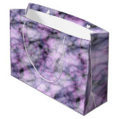 Lila Marmor Große Geschenktüte (Rückseite Schrägansicht)