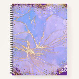 Lila Marmor-Journal Elegantes Lavendel und Gold Notizblock