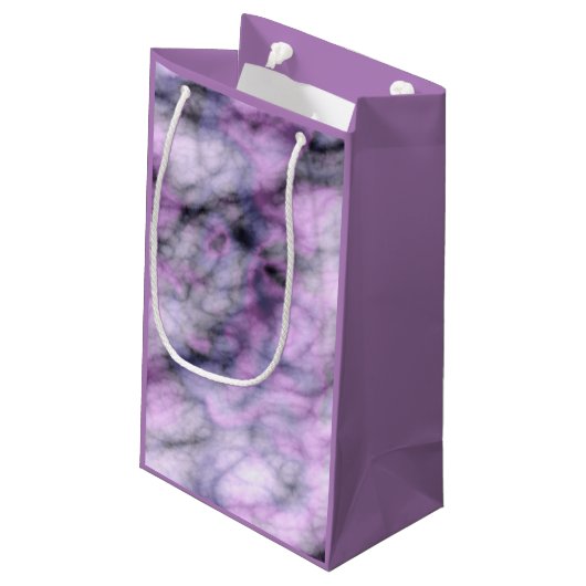 Lila Marmor Kleine Geschenktüte (Rückseite Schrägansicht)