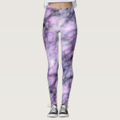 Lila Marmor Leggings (Vorderseite)