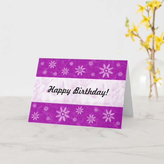 Lila Marmor - mit Blume Karte (Gelbe Blume)