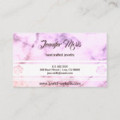 Lila Marmor mit elegantem Monogramm aus Pastell Visitenkarte (Rückseite)