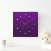 Lila Marmor Quadratische Wanduhr (Zuhause)