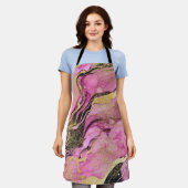 Lila Marmor Rosa Schwarz Gold Schürze (Getragen)