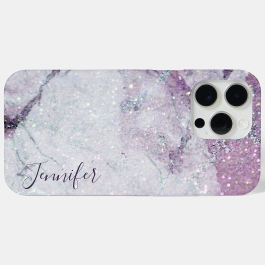 Lila Marmor und Glitzer Case-Mate iPhone Hülle (Rückseite (Horizontal))