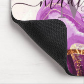 Lila Marmor und Glitzer Mousepad (Ecke)