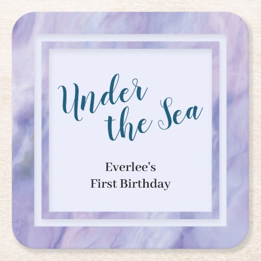 Lila Marmor unter dem Meer Rechteckiger Pappuntersetzer (Vorderseite)