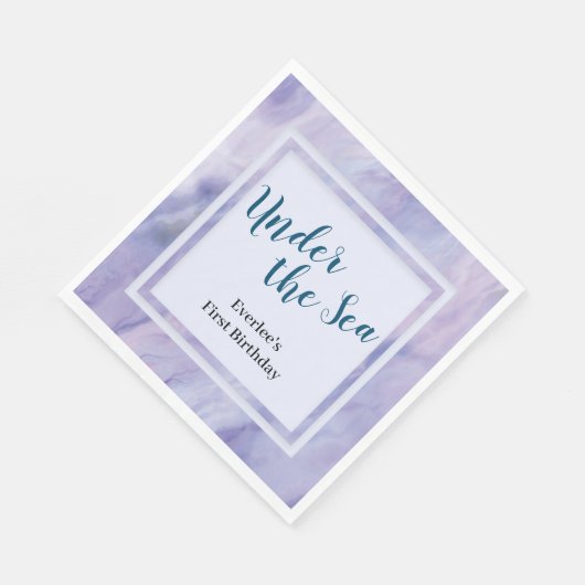 Lila Marmor unter dem Meer Serviette (Ecke)
