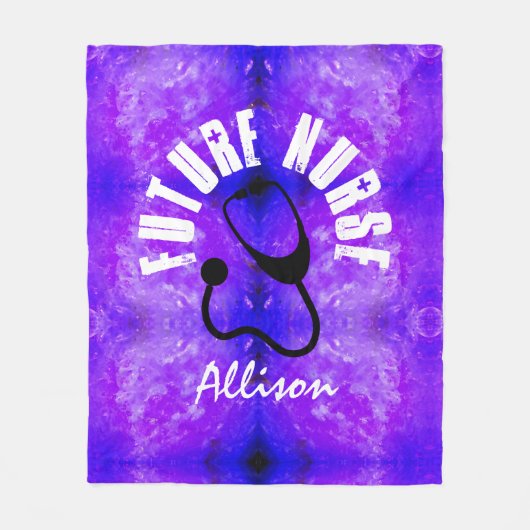 Lila Marmor von Future Nurse Stethoscope Fleecedecke (Vorderseite)