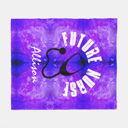Lila Marmor von Future Nurse Stethoscope Fleecedecke (Vorderseite (Horizontal))