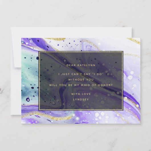 Lila Marmor wird meine Trauzeugin sein (Rückseite)