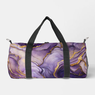 Lila Marmorbeutel Duffle Bag