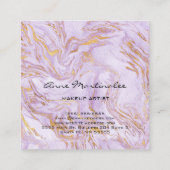 Lila Marmorbildner Abstrakt Quadratische Visitenkarte (Rückseite)