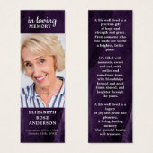 Lila Marmordenkmal Beerdigung Gebet-Lesezeichen (Vorne & Hinten)