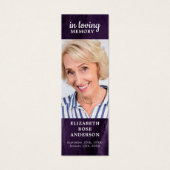 Lila Marmordenkmal Beerdigung Gebet-Lesezeichen (Vorderseite)