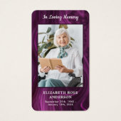 Lila Marmordenkmal Foto Beerdigungskarte (Vorderseite)