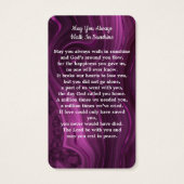 Lila Marmordenkmal Foto Beerdigungskarte (Rückseite)