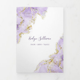 Lila Marmordesign-Broschüre "Lavender" Dreifach Gefaltete Karte