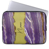 Lila Marmordesign mit Imitate Gold Laptopschutzhülle (Vorderseite)