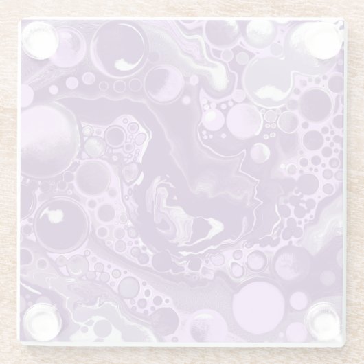Lila Marmorfluid Art Cells Glasuntersetzer (Rückseite)