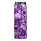 Lila Marmorfluid Art Cells Thermosbecher (Rückseite)