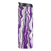 Lila Marmorflüssigkeiten Kunststreifen Thermosbecher (Nach rechts gedreht)