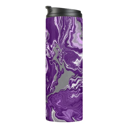 Lila Marmorflüssigkeitskunst Thermosbecher (Nach rechts gedreht)
