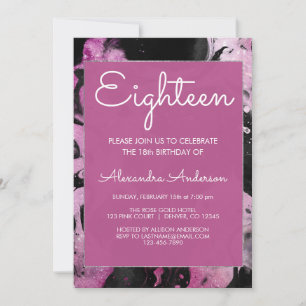 Lila MarmorGlitzer-Schein-18. Geburtstag Einladung